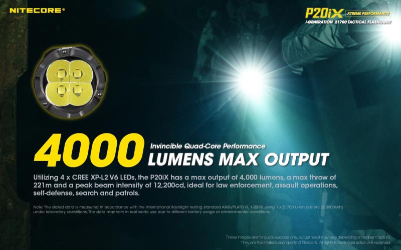 ΦΑΚΟΣ ΕΠΙΧΕΙΡΗΣΙΑΚΟΣ LED NITECORE P20ix LED 4000 Lm Strobe Ready