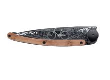 DEEJO BLACK 37G POCKET KNIFE JUNIPER WOOD BICYCLE